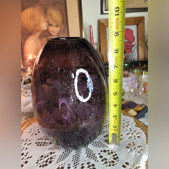 Millefiori Purple Glass Vase - Picture 3 of 6